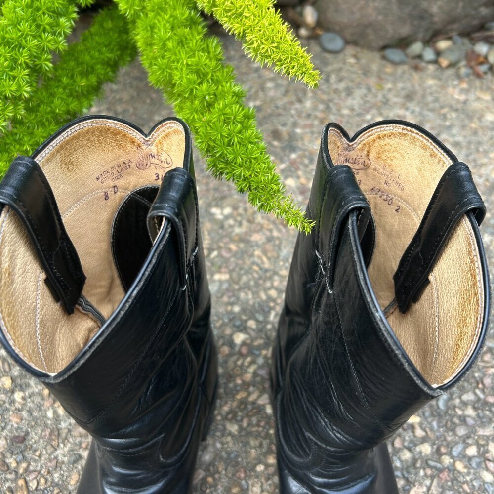 Justin Men's Black Western Roper Collection Dress Boot Size 8 D Style 3133 - Picture 7 of 11